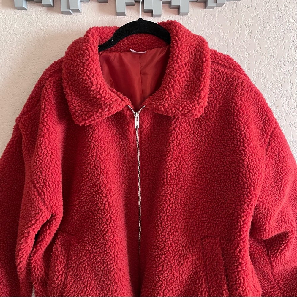 No Boundaries Rust Shearling Zip Up Jacket, Xl - image 2